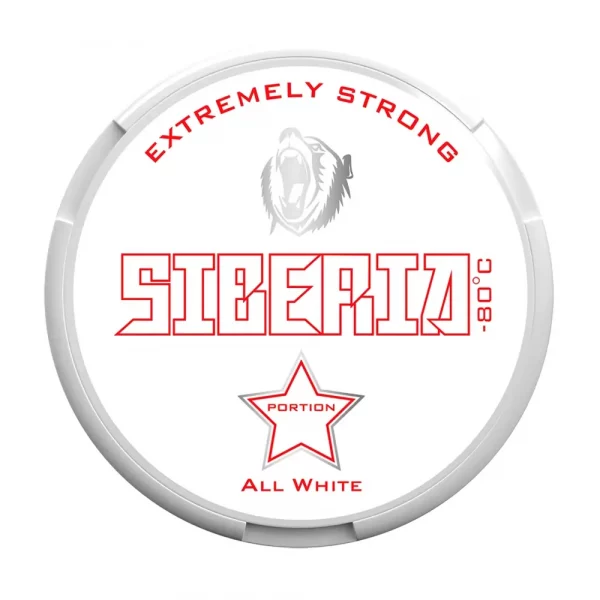 SIBERIA -80 ℃ All White Extremely Strong Nicotine Pouches - Snus Pods (43mg)