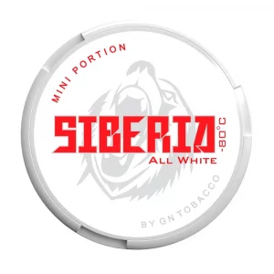 SIBERIA -80 ℃ All White Mini Extremely Strong Nicotine Pouches - Snus Pods (24mg)