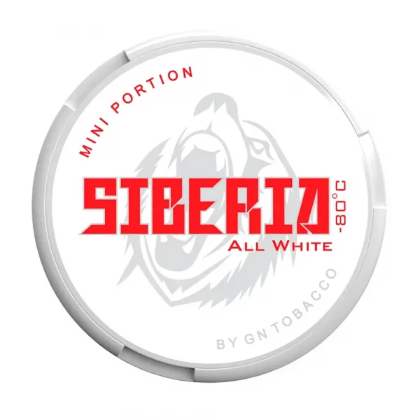 SIBERIA -80 ℃ All White Mini Extremely Strong Nicotine Pouches - Snus Pods (24mg)