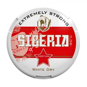 SIBERIA -80 ℃ White Dry Extremely Strong Nicotine Pouches - Snus Pods (43mg)