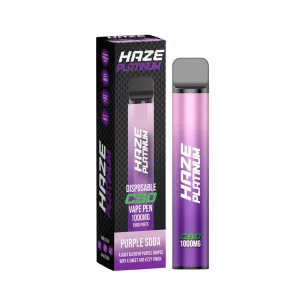 HAZE PLATINUM Purple Soda CBD Disposable Vape Pen 1000mg (1500 Puffs)