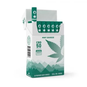 MOUNTAIN SMOKES Mint Squeeze Flavor 50mg CBD Hemp Smokes (20 Pack)