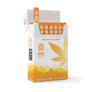 MOUNTAIN SMOKES Pineapple Squeeze Flavor 50mg CBD Hemp Smokes (20 Pack)