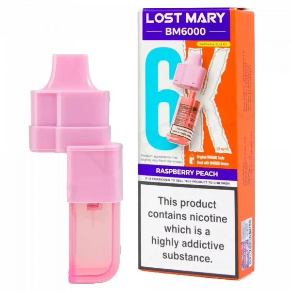 LOST MARY BM6000 - Refill Pack Raspberry Peach (12ml Total)